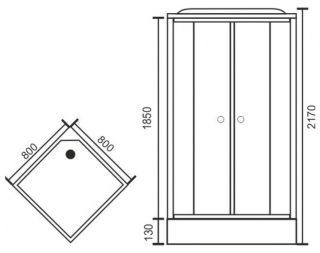 Душевая кабина Royal Bath HP стекло белое/прозрачное 80x80см RB80HP6-WT