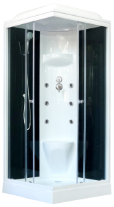 Душевая кабина Royal Bath HP стекло чёрное/прозрачное 80x80см RB80HP7-BT