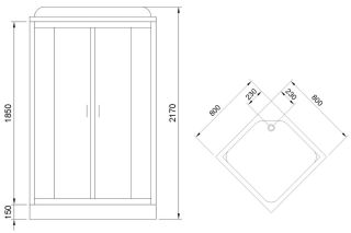 Душевая кабина Royal Bath HP стекло белое/матовое 80x80см RB80HP7-WC