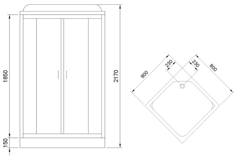 Душевая кабина Royal Bath HP стекло белое/матовое 80x80см RB80HP7-WC