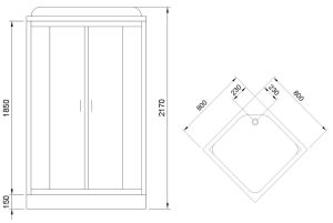Душевая кабина Royal Bath HP стекло белое/матовое 80x80см RB80HP7-WC-CH