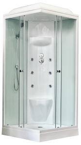 Душевая кабина Royal Bath HP стекло белое/прозрачное 80x80см RB80HP7-WT