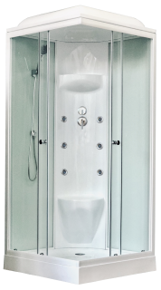 Душевая кабина Royal Bath HP стекло белое/прозрачное 80x80см RB80HP7-WT