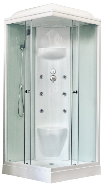 Душевая кабина Royal Bath HP стекло белое/прозрачное 80x80см RB80HP7-WT