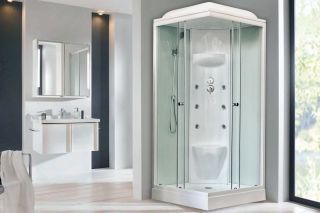 Душевая кабина Royal Bath HP стекло белое/прозрачное 80x80см RB80HP7-WT