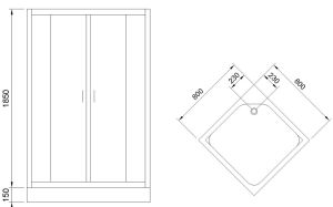 Душевой уголок Royal Bath HP 80x80см белый RB80HP-T
