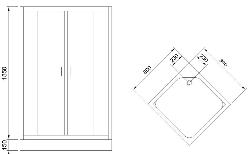 Душевой уголок Royal Bath HP 80x80см белый RB80HP-T