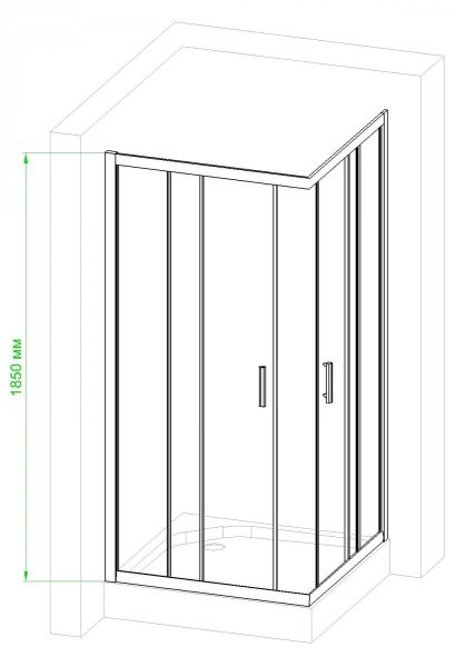 Душевой уголок Royal Bath HPD 90x90см чёрный RB90HPD-T-BL