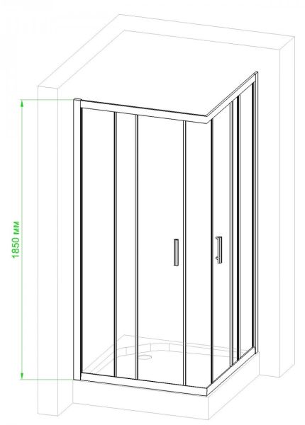 Душевой уголок Royal Bath HPD 110x100см чёрный RB1110HPD-C-BL