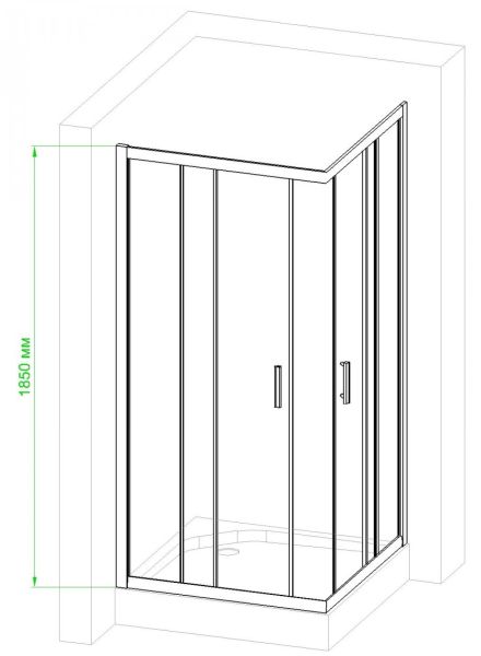 Душевой уголок Royal Bath HPD 110x120см чёрный RB12110HPD-C-BL