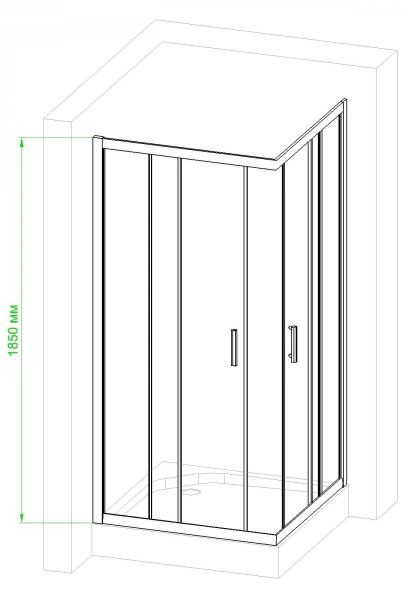 Душевой уголок Royal Bath HPD 110x120см чёрный RB12110HPD-T-BL