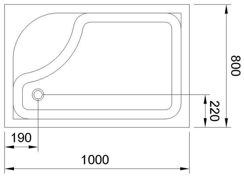 Душевой поддон Royal Bath 100x80см левый белый RB8100BP-L