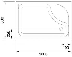 Душевой поддон Royal Bath 100x80см правый белый RB8100BP-R