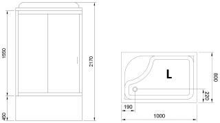 Душевая кабина Royal Bath BP левая стекло матовое 100x80см RB8100BP1-M-L Душевая кабина Royal Bath BP левая стекло матовое 100x80см RB8100BP1-M-L
