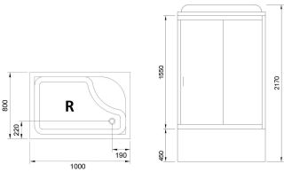 Душевая кабина Royal Bath BP правая стекло прозрачное 100x80см RB8100BP2-T-R Душевая кабина Royal Bath BP правая стекло прозрачное 100x80см RB8100BP2-T-R