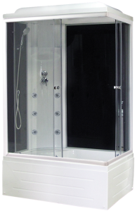 Душевая кабина Royal Bath BP левая стекло чёрное/прозрачное 100x80см RB8100BP3-BT-L