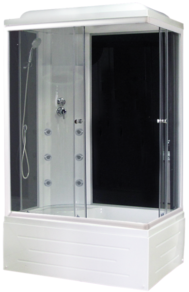 Душевая кабина Royal Bath BP левая стекло чёрное/прозрачное 100x80см RB8100BP3-BT-L