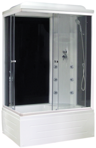 Душевая кабина Royal Bath BP правая стекло чёрное/прозрачное 100x80см RB8100BP3-BT-R