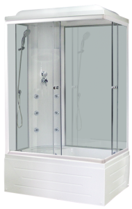 Душевая кабина Royal Bath BP левая стекло белое/прозрачное 100x80см RB8100BP3-WT-L