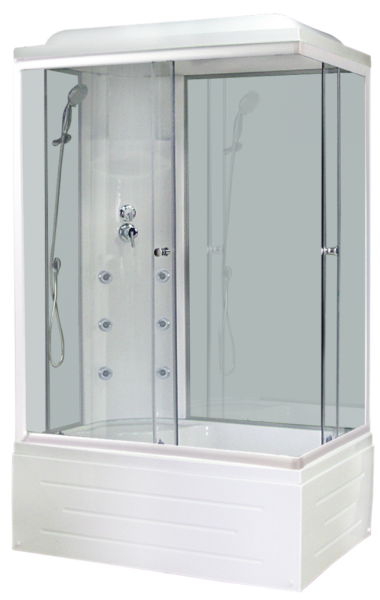Душевая кабина Royal Bath BP левая стекло белое/прозрачное 100x80см RB8100BP3-WT-L