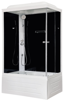 Душевая кабина Royal Bath BP левая стекло чёрное/прозрачное 100x80см RB8100BP5-BT-L