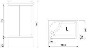 Душевая кабина Royal Bath BP левая стекло белое/матовое 100x80см RB8100BP5-WC-L