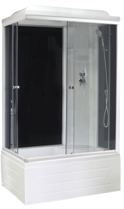 Душевая кабина Royal Bath BP правая стекло чёрное/прозрачное 100x80см RB8100BP6-BT-R