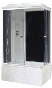 Душевая кабина Royal Bath BP левая стекло чёрное/прозрачное 100x80см RB8100BP6-BT-L