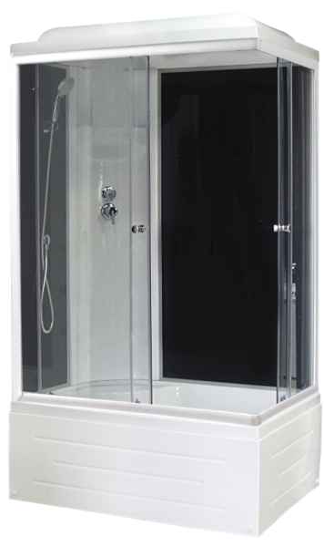 Душевая кабина Royal Bath BP левая стекло чёрное/прозрачное 100x80см RB8100BP6-BT-L
