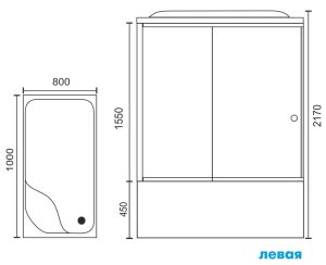 Душевая кабина Royal Bath BP левая стекло белое/матовое 100x80см RB8100BP3-WC-L