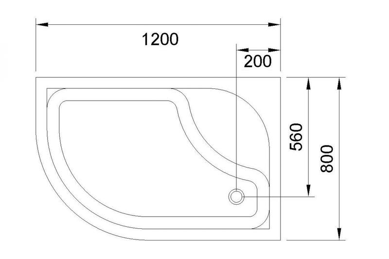 Душевой поддон Royal Bath 120x80см правый белый RB8120BK-R