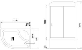 Душевая кабина Royal Bath BK правая стекло матовое 120x80см RB8120BK2-M-R Душевая кабина Royal Bath BK правая стекло матовое 120x80см RB8120BK2-M-R
