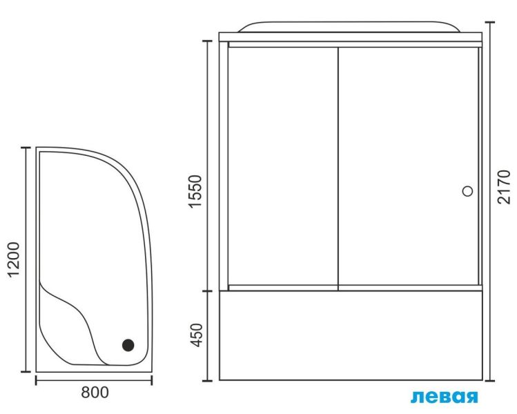 Душевая кабина Royal Bath BK левая стекло прозрачное 120x80см RB8120BK1-T-L Душевая кабина Royal Bath BK левая стекло прозрачное 120x80см RB8120BK1-T-L