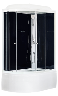Душевая кабина Royal Bath BK правая стекло чёрное/прозрачное 120x80см RB8120BK5-BT-R