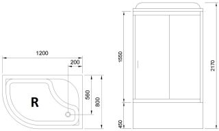 Душевая кабина Royal Bath BK правая стекло белое/прозрачное 120x80см RB8120BK5-WT-R Душевая кабина Royal Bath BK правая стекло белое/прозрачное 120x80см RB8120BK5-WT-R