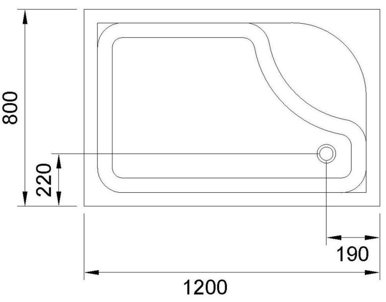 Душевой поддон Royal Bath 120x80см правый белый RB8120BP-R Душевой поддон Royal Bath 120x80см правый белый RB8120BP-R