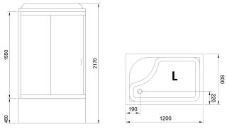 Душевая кабина Royal Bath BP левая стекло матовое 120x80см RB8120BP1-M-L Душевая кабина Royal Bath BP левая стекло матовое 120x80см RB8120BP1-M-L