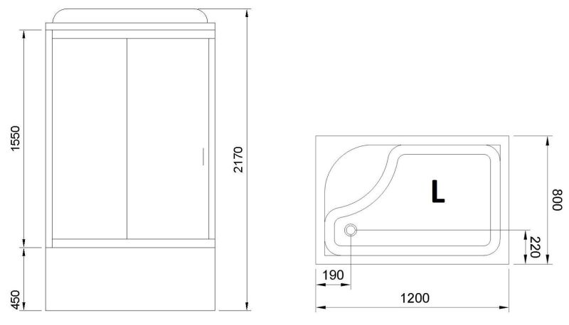 Душевая кабина Royal Bath BP левая стекло матовое 120x80см RB8120BP1-M-L Душевая кабина Royal Bath BP левая стекло матовое 120x80см RB8120BP1-M-L