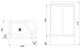 Душевая кабина Royal Bath BP правая стекло белое/матовое 120x80см RB8120BP5-WC-R Душевая кабина Royal Bath BP правая стекло белое/матовое 120x80см RB8120BP5-WC-R