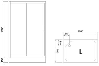 Душевой уголок Royal Bath HP 120x80см левый белый RB8120HP-T-L