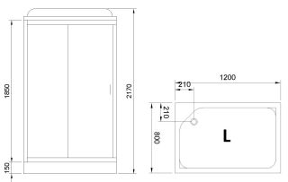 Душевая кабина Royal Bath HP левая стекло матовое 120x80см RB8120HP1-M-L Душевая кабина Royal Bath HP левая стекло матовое 120x80см RB8120HP1-M-L