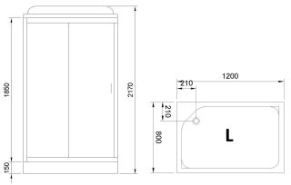 Душевая кабина Royal Bath HP левая стекло прозрачное 120x80см RB8120HP1-T-L Душевая кабина Royal Bath HP левая стекло прозрачное 120x80см RB8120HP1-T-L
