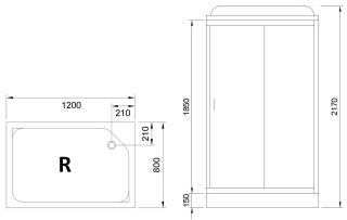 Душевая кабина Royal Bath HP правая стекло матовое 120x80см RB8120HP1-M-R Душевая кабина Royal Bath HP правая стекло матовое 120x80см RB8120HP1-M-R