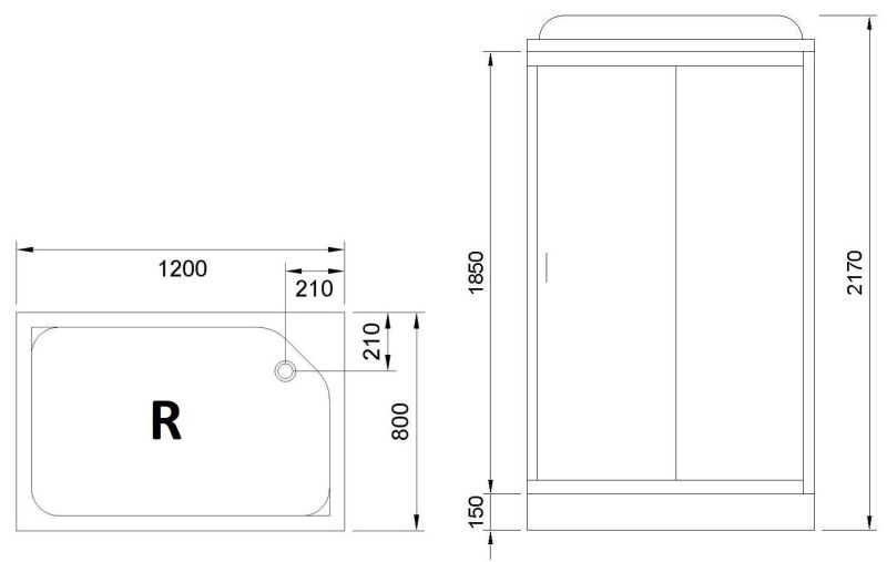 Душевая кабина Royal Bath HP правая стекло матовое 120x80см RB8120HP1-M-R Душевая кабина Royal Bath HP правая стекло матовое 120x80см RB8120HP1-M-R