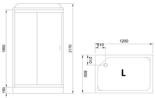 Душевая кабина Royal Bath HP левая стекло прозрачное 120x80см RB8120HP2-T-L Душевая кабина Royal Bath HP левая стекло прозрачное 120x80см RB8120HP2-T-L