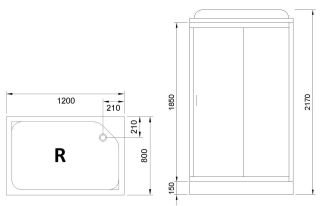 Душевая кабина Royal Bath HP правая стекло прозрачное 120x80см RB8120HP2-T-R Душевая кабина Royal Bath HP правая стекло прозрачное 120x80см RB8120HP2-T-R