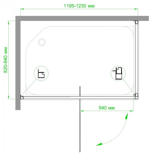 Душевой уголок Royal Bath HV 120x80см хром RB8120HV-C-CH