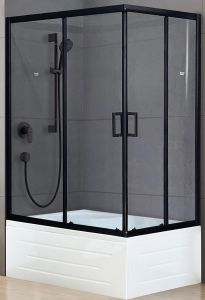 Душевой уголок Royal Bath BP 120x80см левый чёрный RB8120BP-T-BL-L