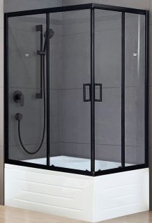 Душевой уголок Royal Bath BP 120x80см левый чёрный RB8120BP-T-BL-L