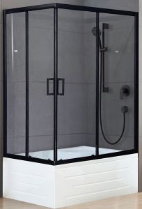 Душевой уголок Royal Bath BP 120x80см правый чёрный RB8120BP-T-BL-R